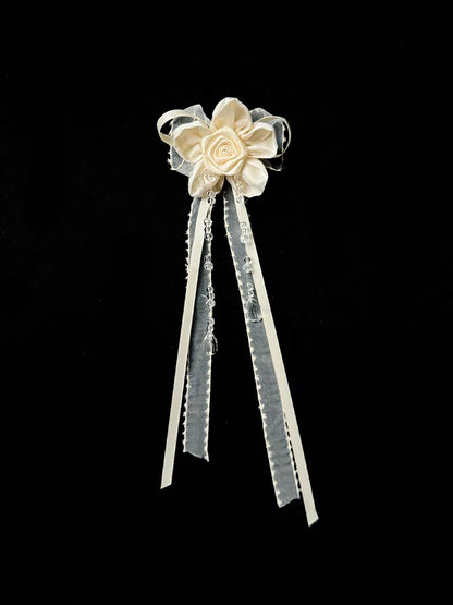 Brosche Blume / Lila Schwarz Beige Rot