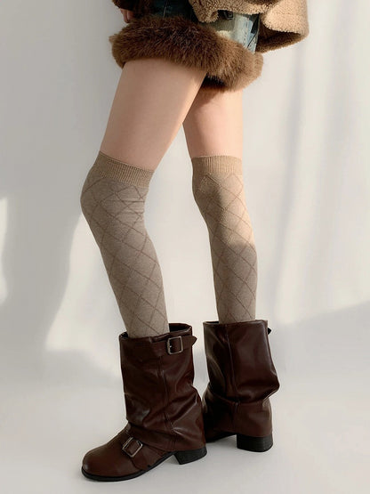Knit Over-the-Knee Colors) Warm (5 Diamond Stockings