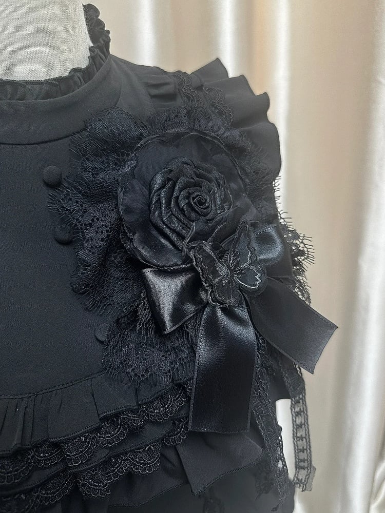 Gothic Black Lolita Floral Hairclip