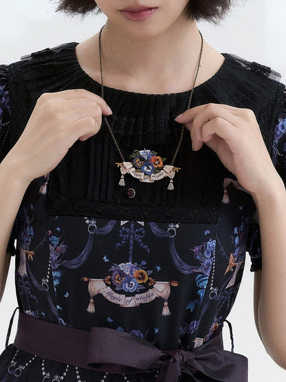 Pansy Pendant Lolita Necklace