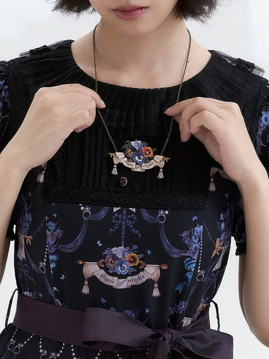 Pansy Pendant Lolita Necklace