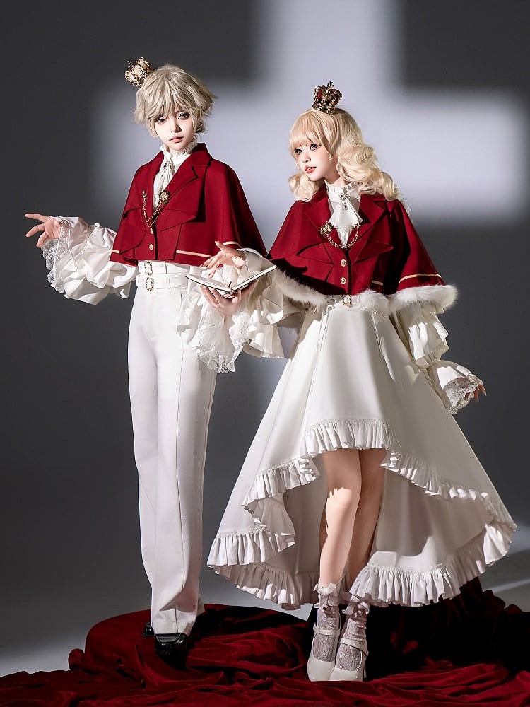 Ouji Roter Blazer mit Cape-Kragen Lolita