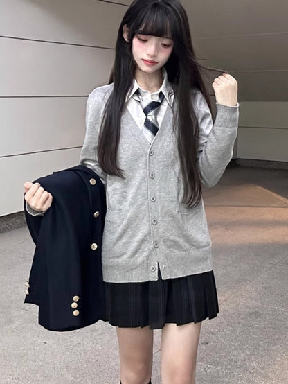 制服柄 42CM スカート チェック柄 ブラック JK プリーツ