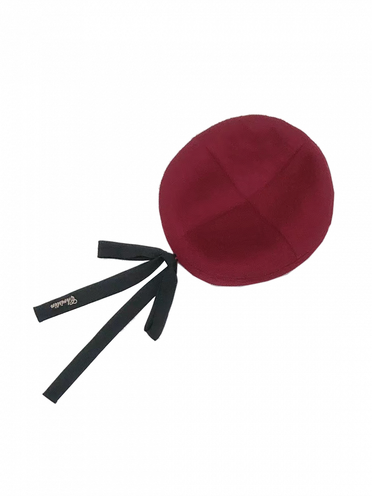 Bowknot Beret Decorated Red