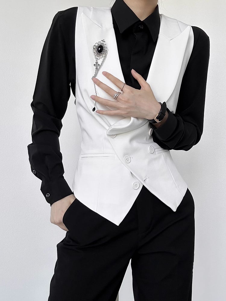 Suit Ties  Vest with White Ouji V-neck Lolita Back Adjustable