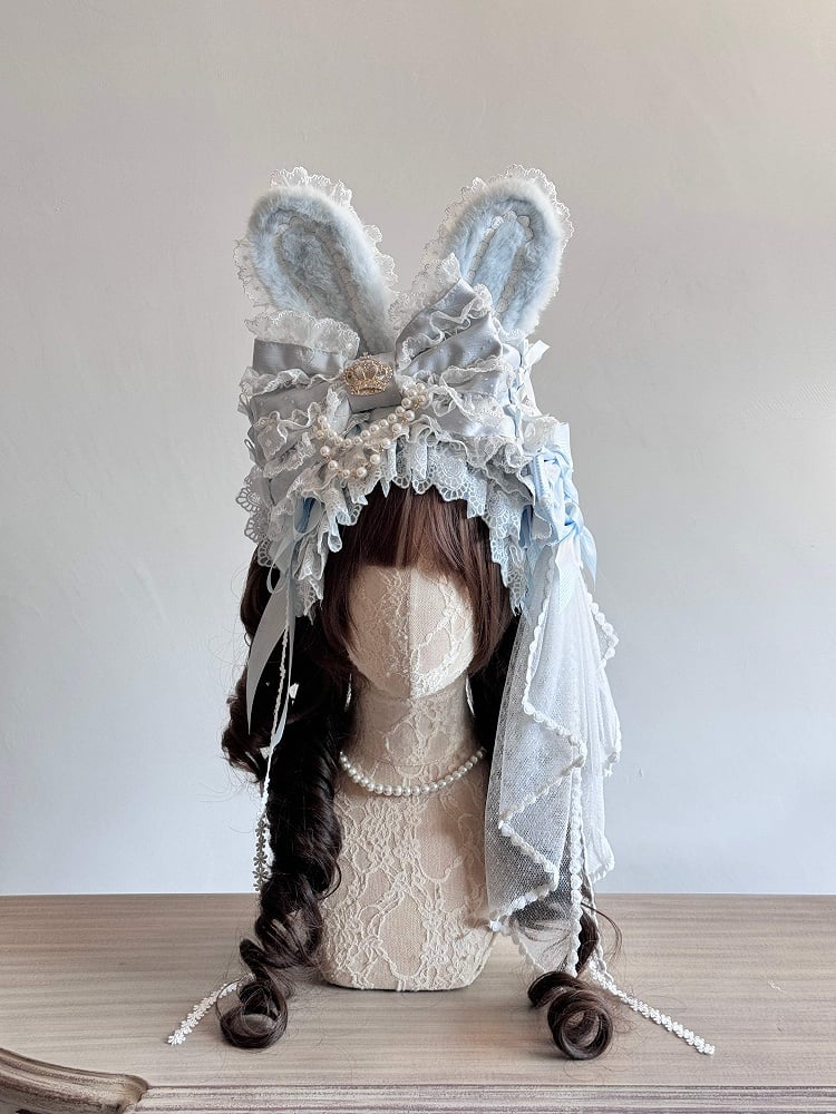 Gorgeous Hairband Hair Hairclip 4-Piece Set Heart-shaped Bow Ear - Rabbit Accessory + KC