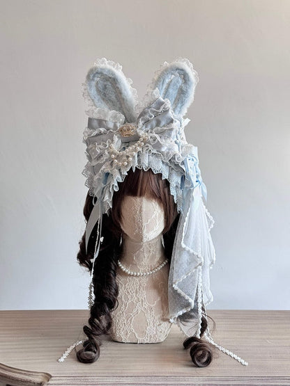 Gorgeous Hairband Hair Hairclip 4-Piece Set Heart-shaped Bow Ear - Rabbit Accessory + KC