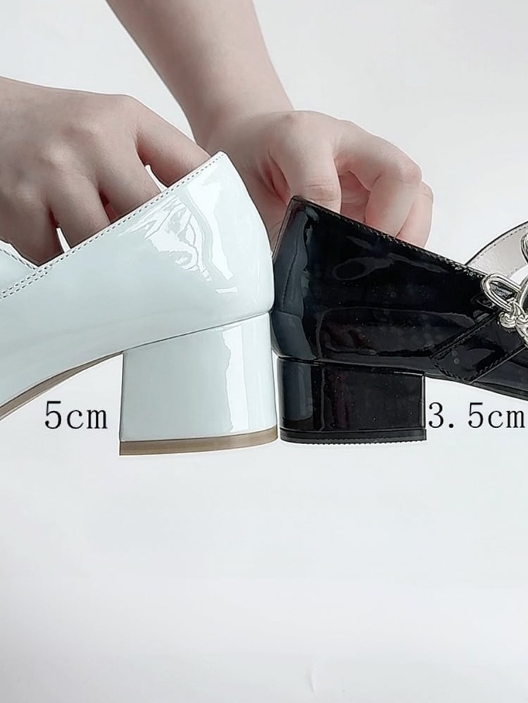 Wings Motif Decor Sweet Rabbit Lolita Black Bunny Themed Shoes with