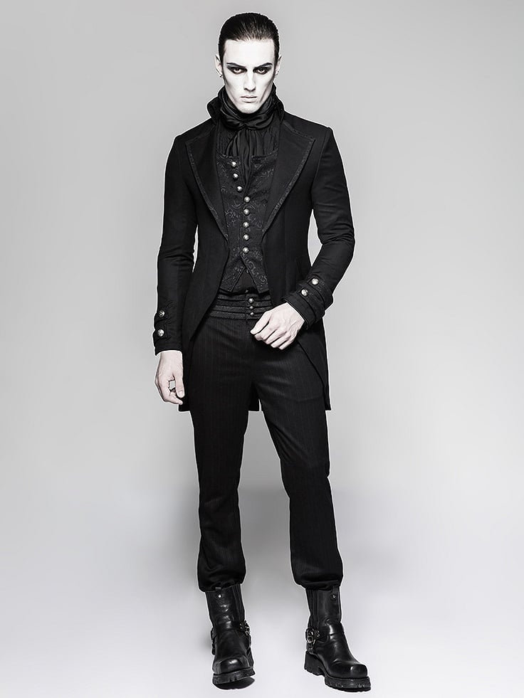 Black Jacket Fake Steampunk Two-pieces Gentleman