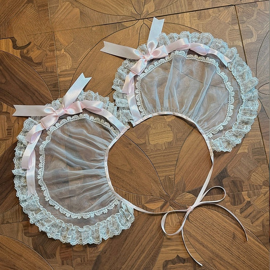 Decorated Blue Overlay / Bow Ribbon Pink