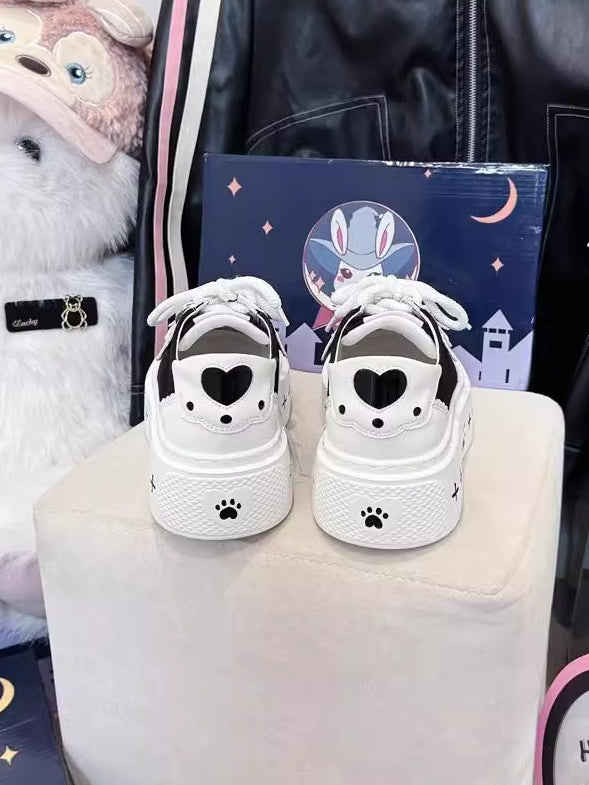 Decor  Cute with Shoes Black Canvas White Themed Bow Bunny