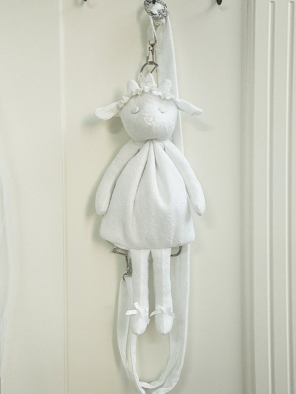 ホワイトラムバックパック/クロスボディバッグ