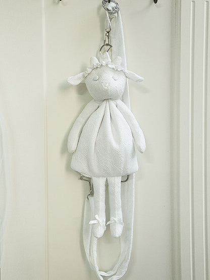 ホワイトラムバックパック/クロスボディバッグ