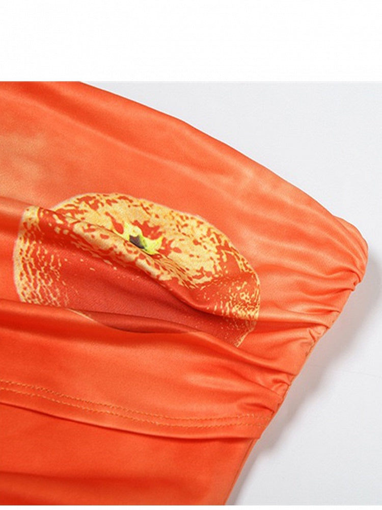 Holiday Orange Tube Sacrrum Kleid mit