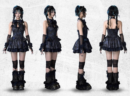 Girl Lace Dress and with Details Bow Punk