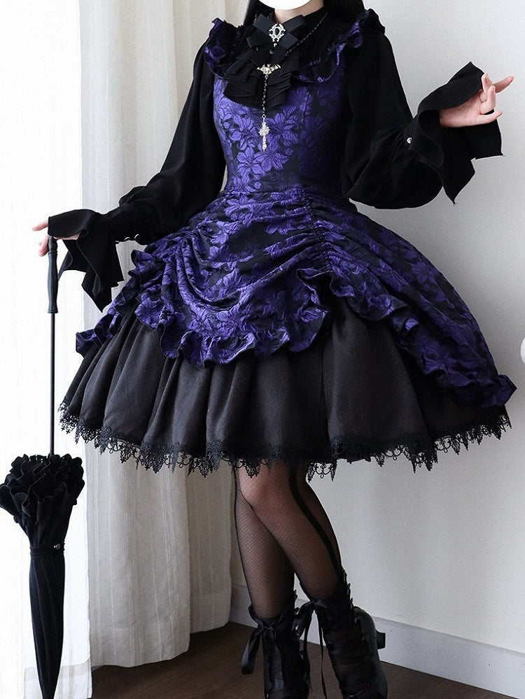 Purple Lace Trim JSK Gothic Lily - Miss Point