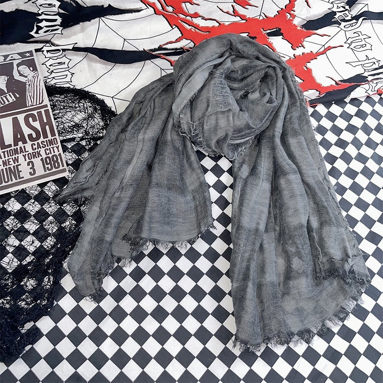 Grauer Ödland-Punk-Distressed-Schal