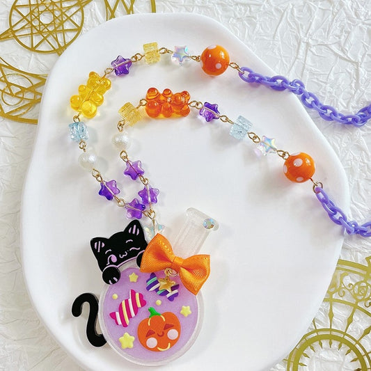 Halloween-Themed Candy Cat and Necklace Lolita