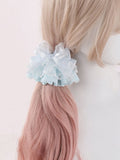 Bowknot Blue/Pink Hairclip Lolita Lace