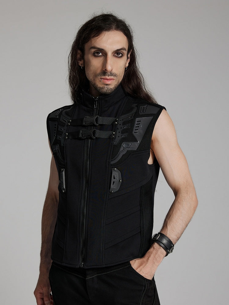 Vest Personalized Black Cyberpunk Men's