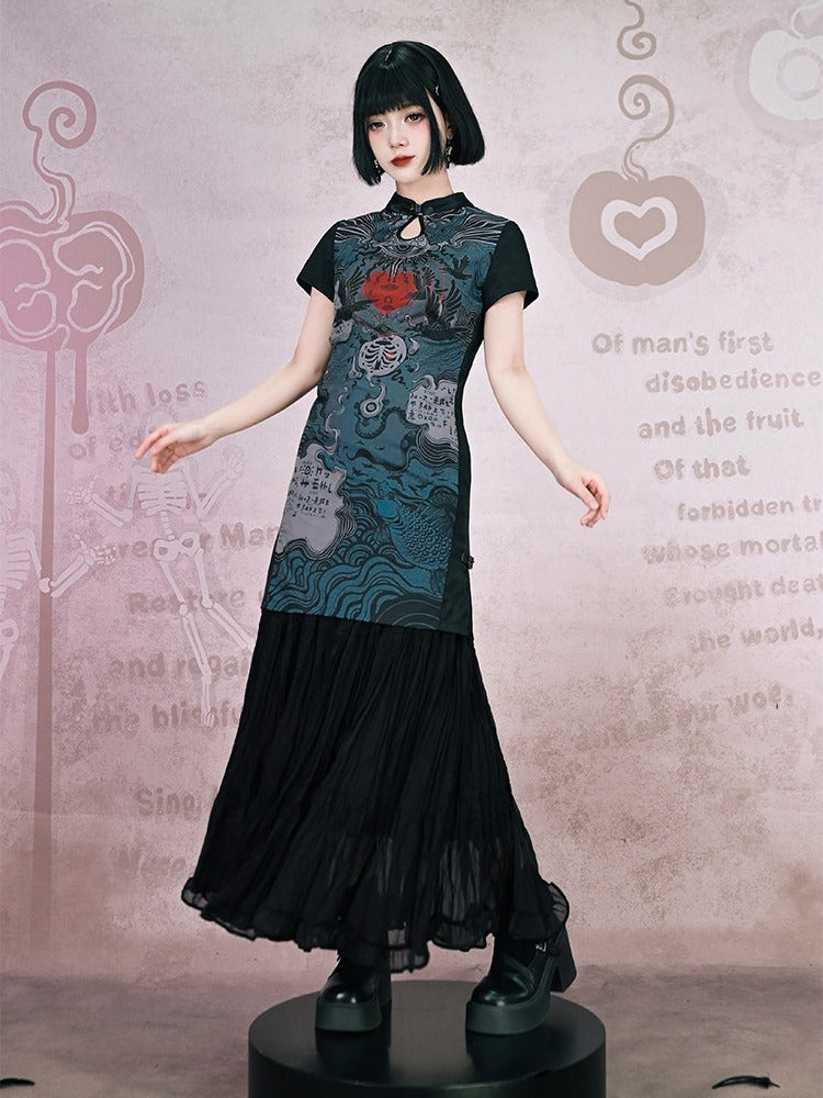 Crinkled Chiffon Maxi Skirt - Quirky Hut