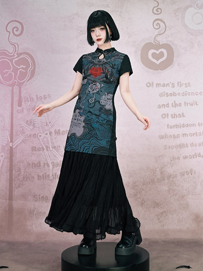 Crinkled Chiffon Maxi Skirt - Quirky Hut