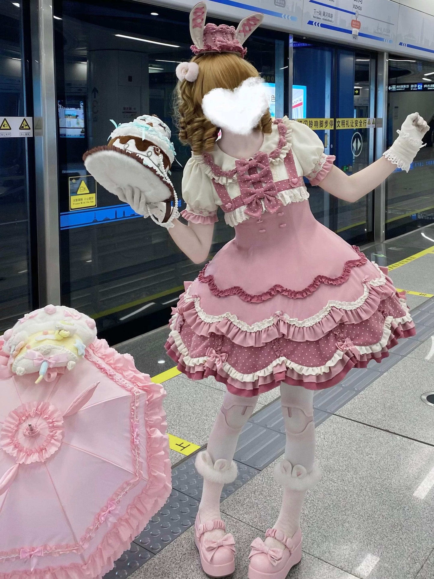 Ears Cake Daily + Rabbit Cherry Lolita Bunny Hat Dress