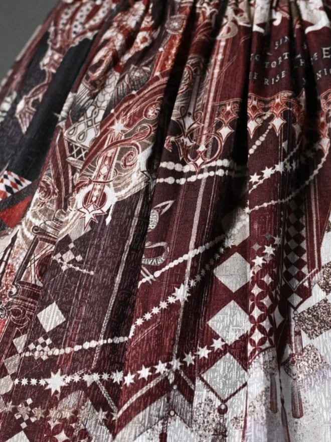 Taille Rot Korsett Schach Rock Gürtel Print Thema Lolita