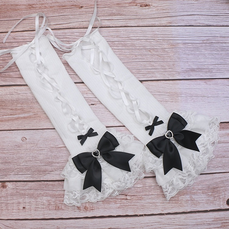 Rhinestone Bowknot Sleeves Options Arm Lace Color Kei Jirai 11