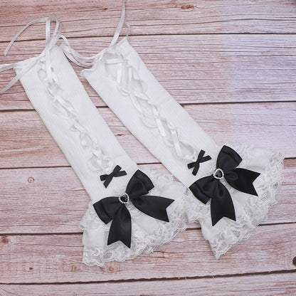 Rhinestone Bowknot Sleeves Options Arm Lace Color Kei Jirai 11