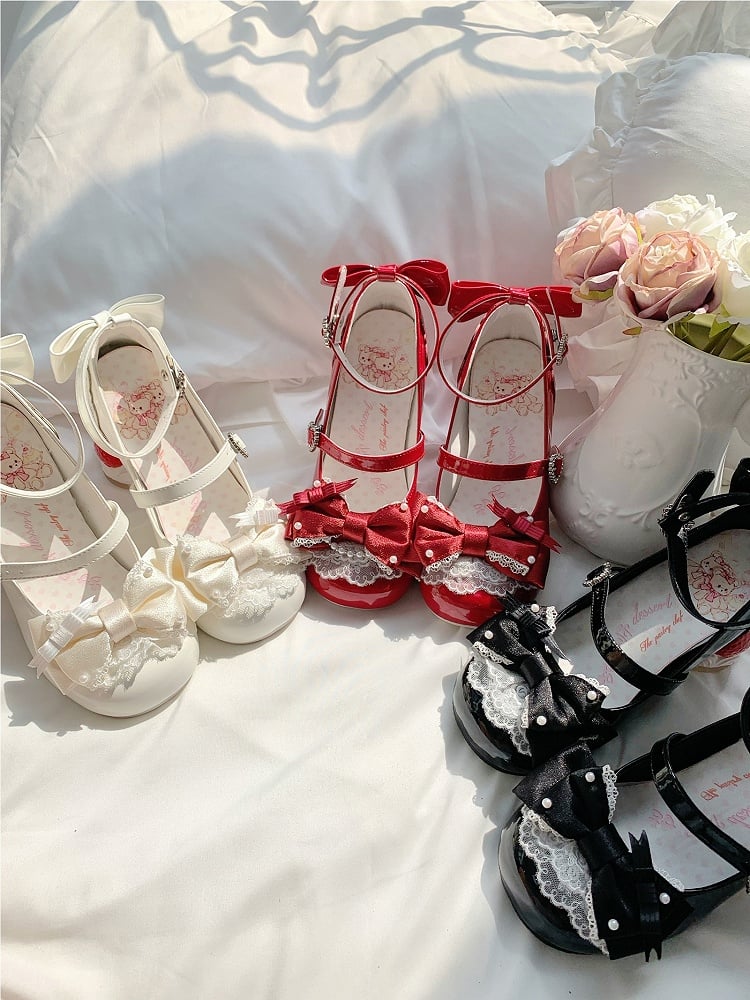 Mid-Heel Patisserie White Heel PU Mary Sweet Inspired in Janes -