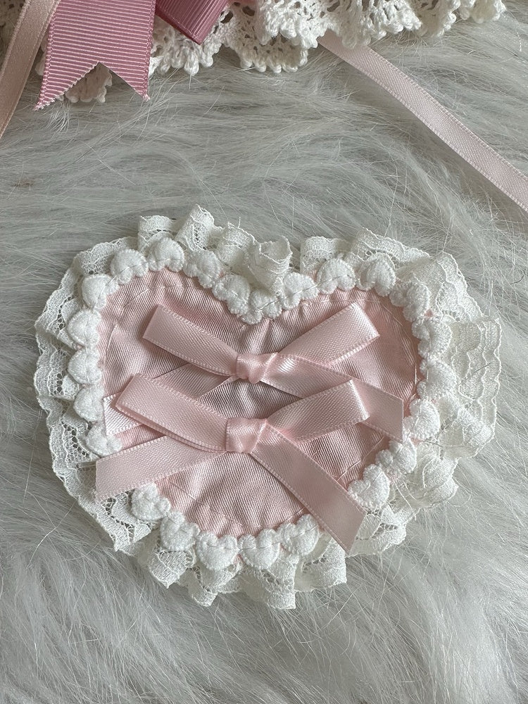 Bow Trim Lace Options Hairclip/Brooch Color Heart-Shaped 3