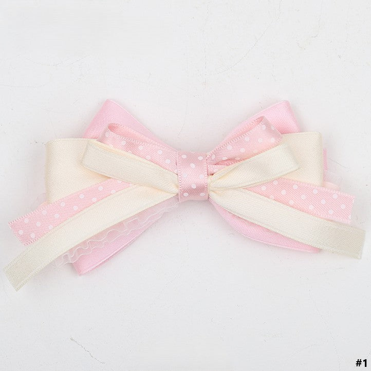 Pink Lolita 3 Bowknot Hairclip Sweet Options