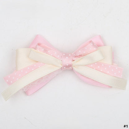 Pink Lolita 3 Bowknot Hairclip Sweet Options