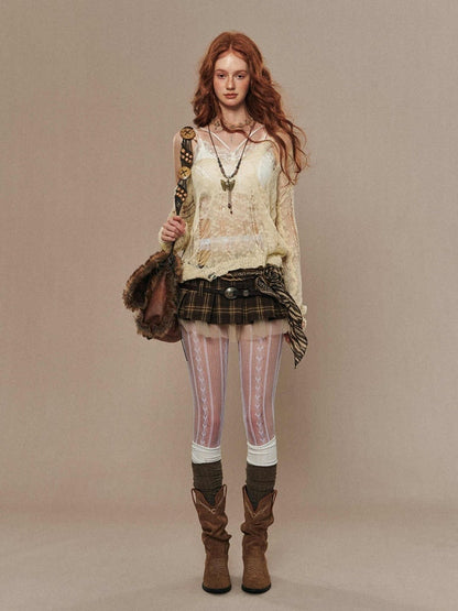 ホワイトレーストリムインナーキャミトップ