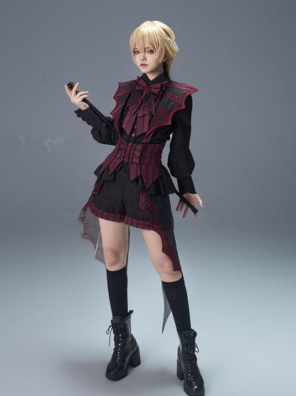 Ouji Jacquard Shirt & Overall Shorts Set - Unknown Star