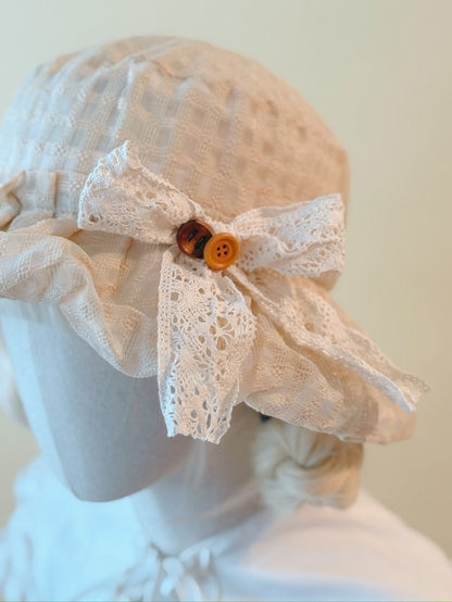 Bow Spring and Buttons Summer Decorated Lace for Hat Handmade