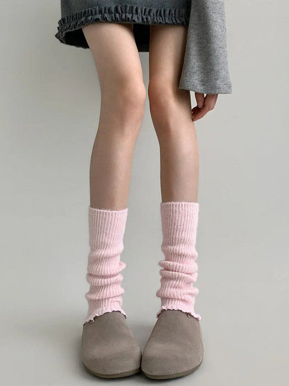 Ribbed Leg Cuff Warmers Ruffle