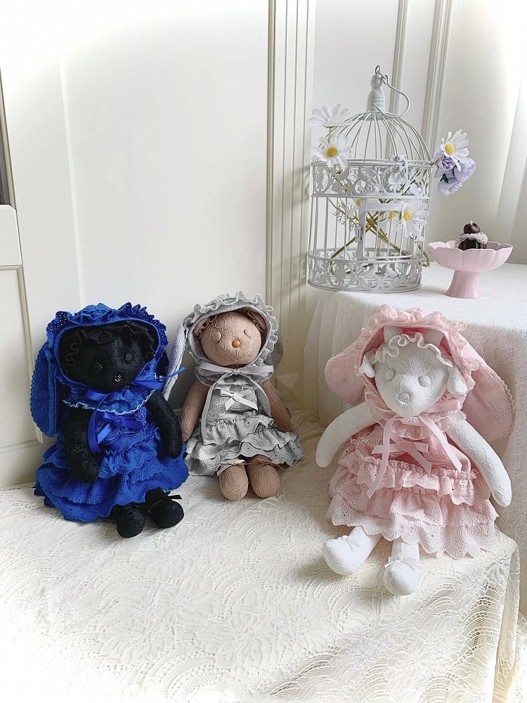 Pink Rosette and Bowknot Dress + Bunny Ears Hat