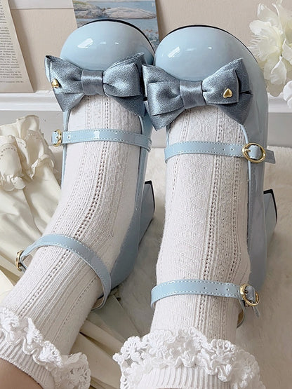 Heel Bow for Sweet Janes Heart Romantic - Accented Lolita with Blue High Mary