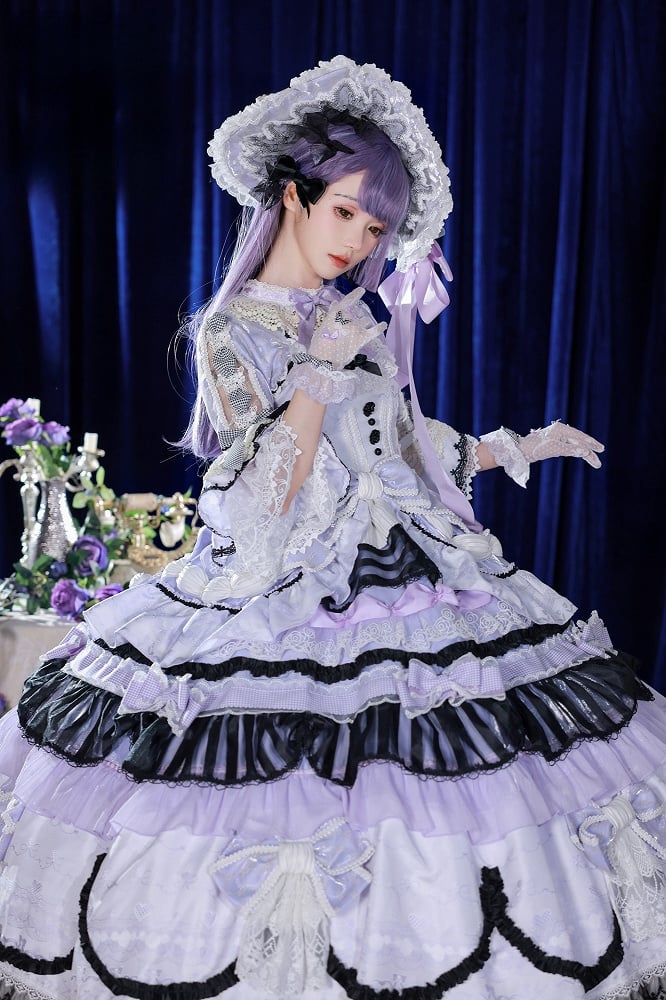 Dress Hanayome + Bell Hat Gorgeous Purple Large Lolita Gloves Sleeves
