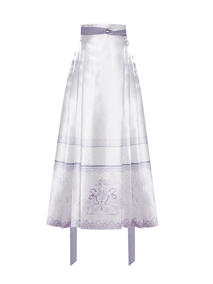 スカート 馬面 蛇 ライトハン パープル プリント ロリータ ベゴニアと