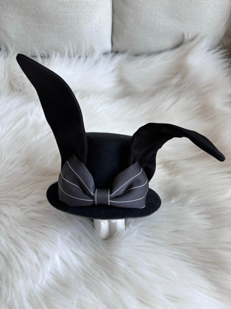 Black Bunny Ears Gothic Mini Hat