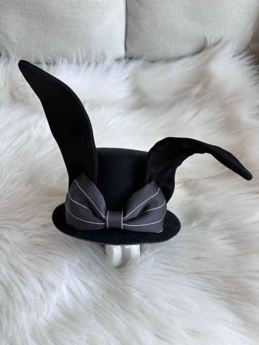 Black Bunny Ears Gothic Mini Hat