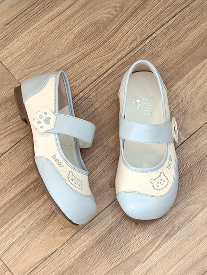 Bear Shoes Mary Sweet Light Strap Lolita Jane Velcro with Blue Closure Theme