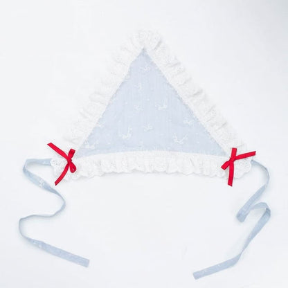 Dreieckiger Schleifen-Stoffschal Blau