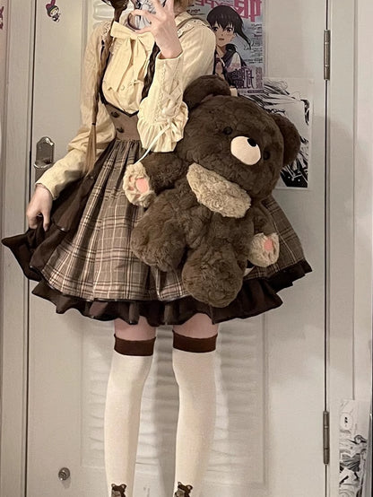 Detachable 35cm/50cm Backpack Brown Straps Plush Shoulder Bear Chocolate