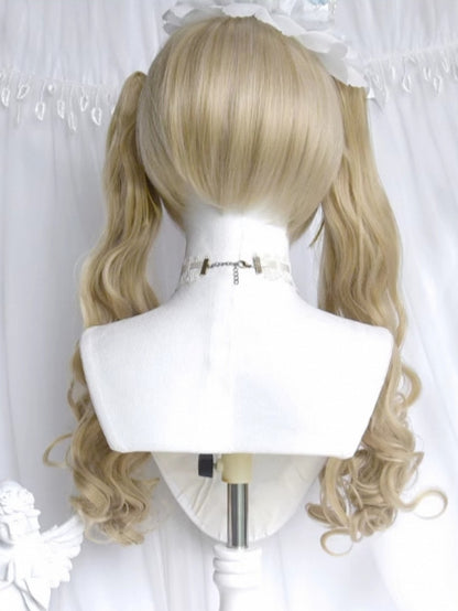 Ponytails Claw Wavy With Two Long + Wigs Blonde Clips Bangs Short