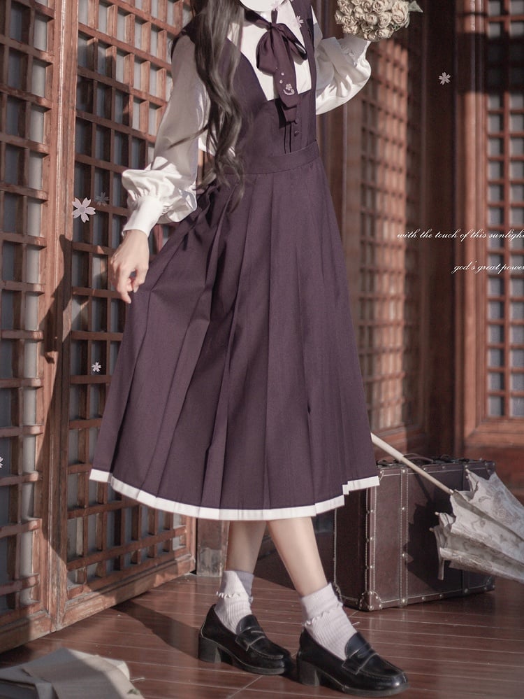 Hemd Weiß Langarm Chiffon Rüschen Ausschnitt