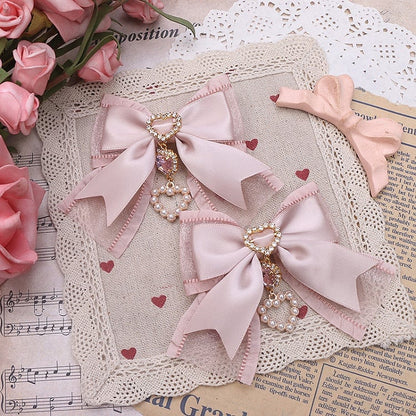6 Heart Hairclip Options Kei Jirai Color Bowknot Charm